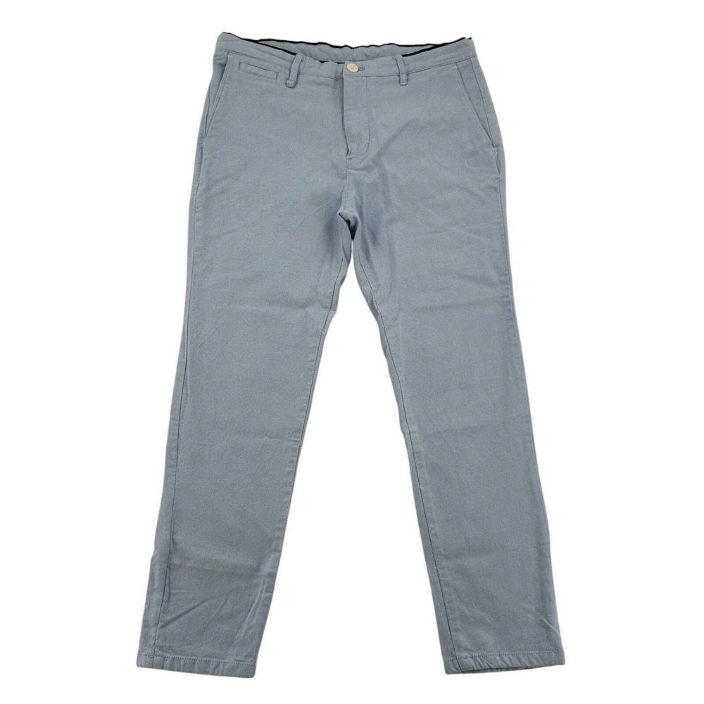 Zara Women Size 32 Light Blue Textured Chino Pants Shark Print Lining Casual